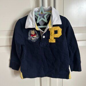 🐻✨ Vintage Disney Winnie the Pooh Rugby Shirt – Navy, Size 3T ✨🐻